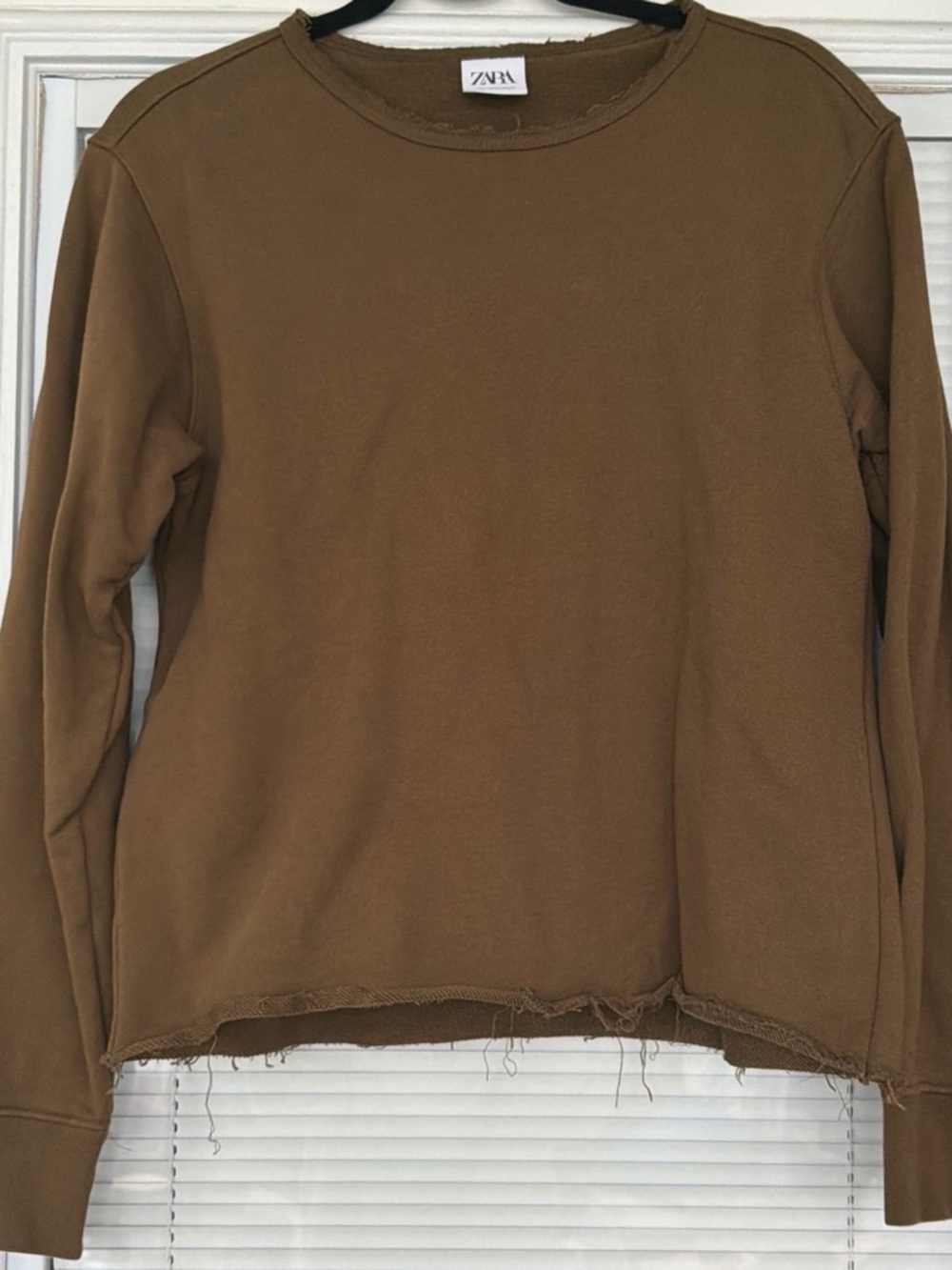 Zara Women's Olive Crewneck Sweater